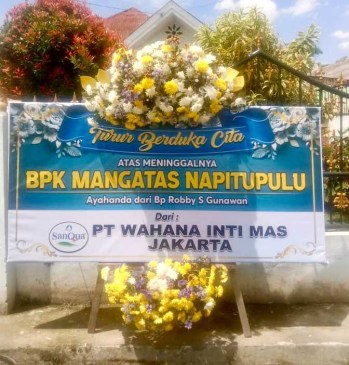 bunga papan printing dukacita