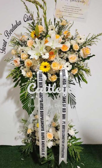 standing flower turut berdukacita